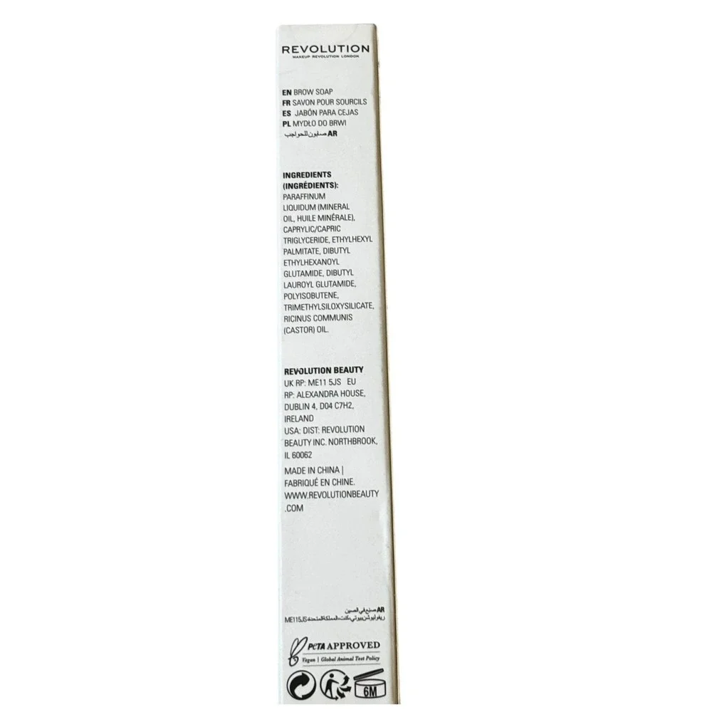 Revolution Beauty Soap Styler Stick Clear Double Ended Brow Soap Spoolie Brush